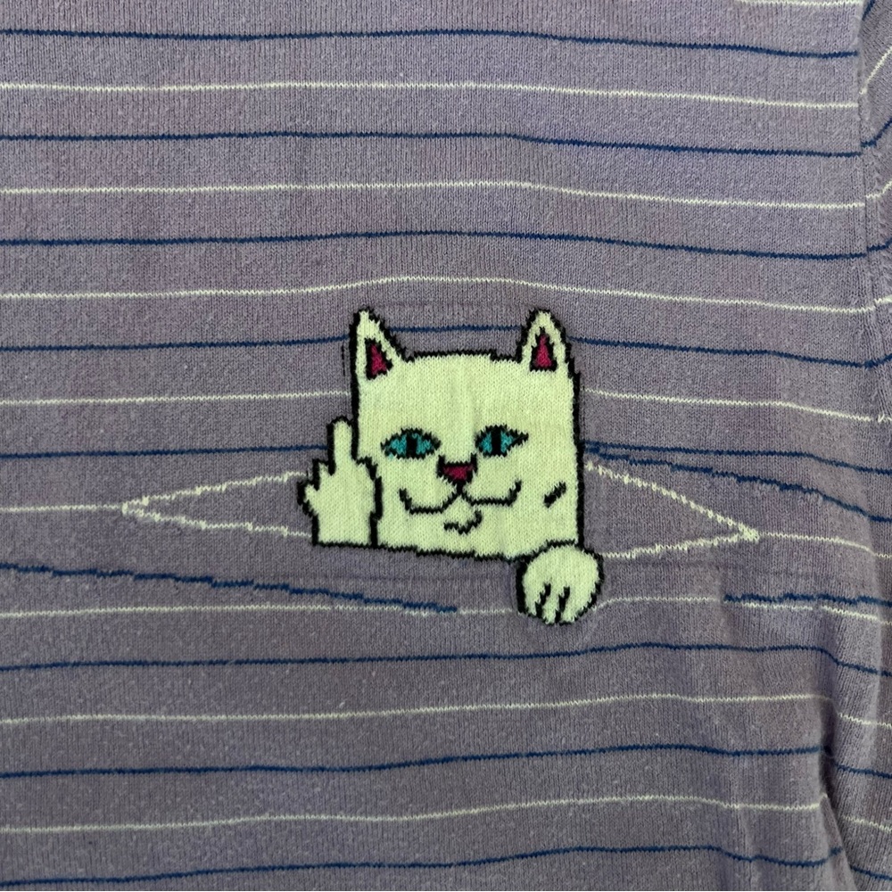 RIPNDIP Peeking Nermal Knit T-shirt Lavender & Lime Size Large - Picture 2 of 6